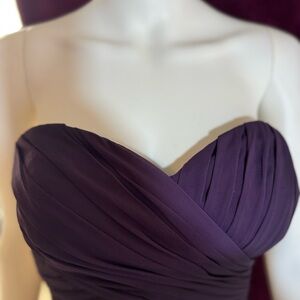 Bill Levkoff Strapless Gown in Deep Purple